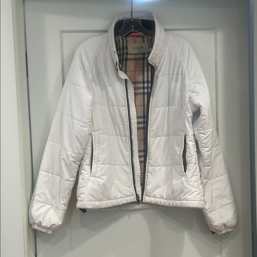 Burberry White Puffer Jacket